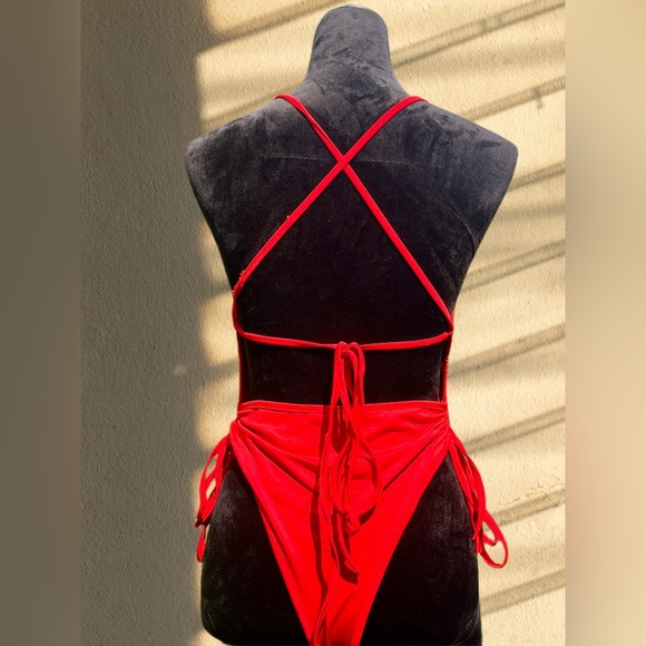 Red One Piece Swimsuit - Picture 2 of 4